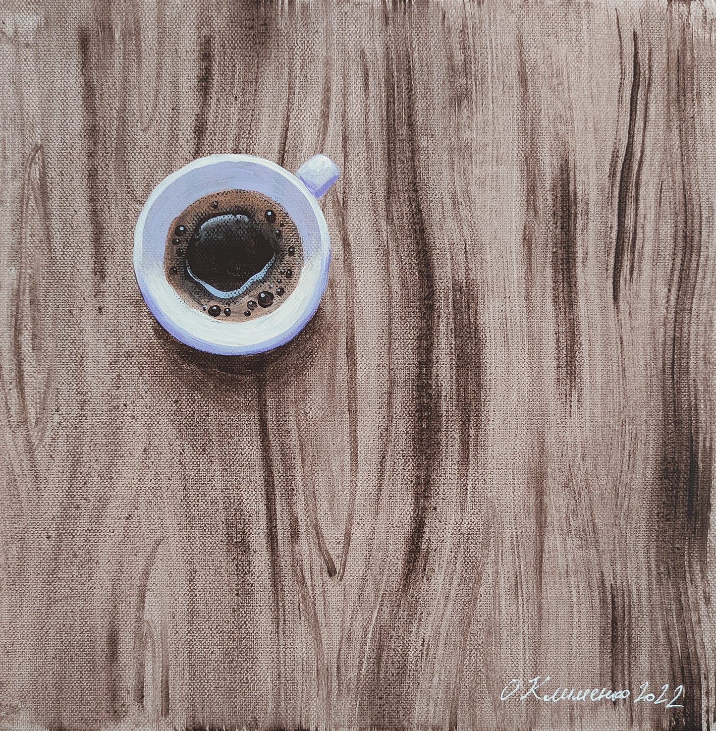 "Coffee" - "Кава", 2022, Canvas, acrylic, 30x30 cm, Olena Klymenko.