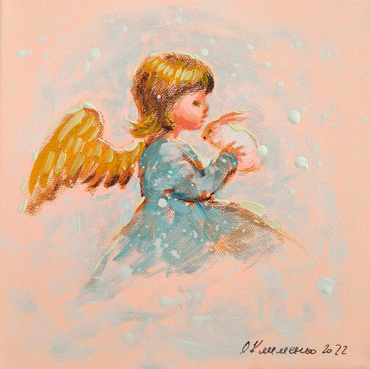 "Angel" - "Янгол", 2022, canvas, oil, 46x38 cm, Olena Klymenko.