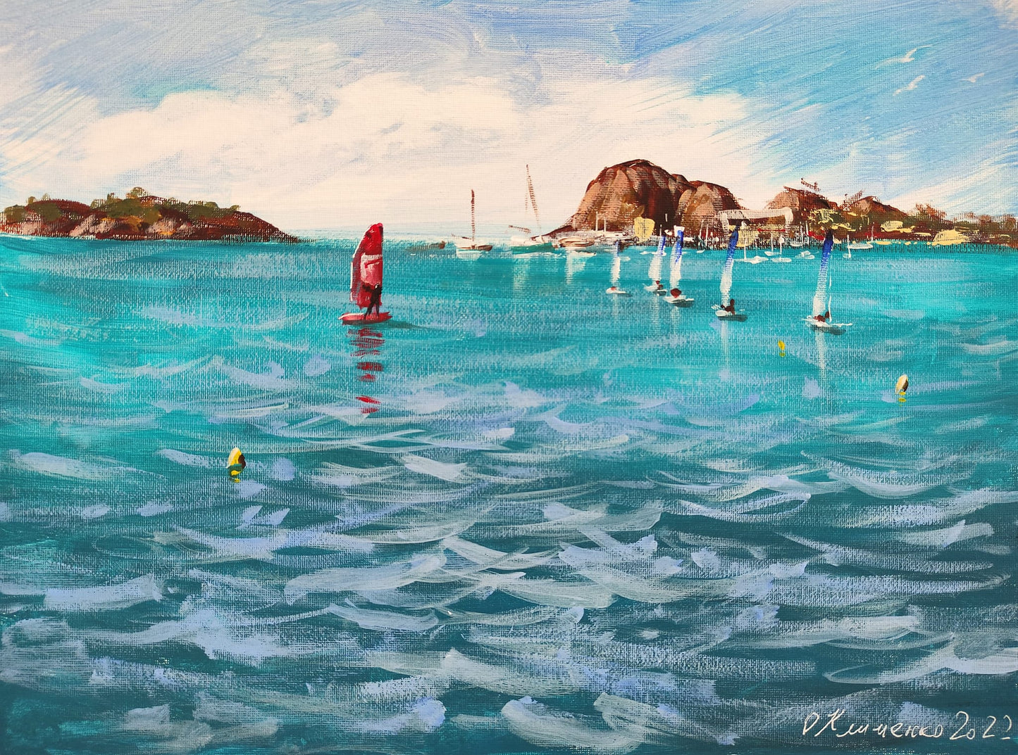 "Regatta" - "Регата", 2022, canvas, oil, 46x38 cm, Olena Klymenko.