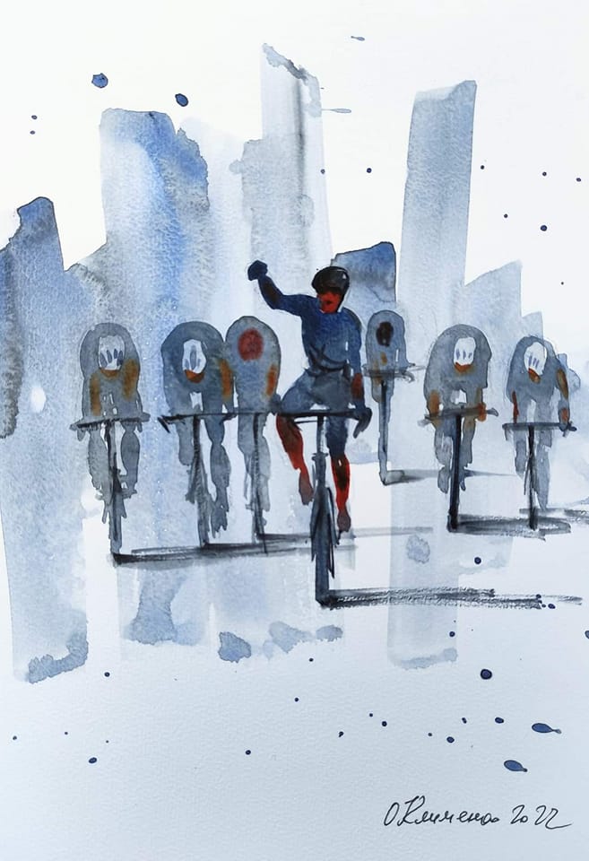 "Towards Victory!" - "До перемоги!", 2022, Paper, watercolor, Olena Klymenko