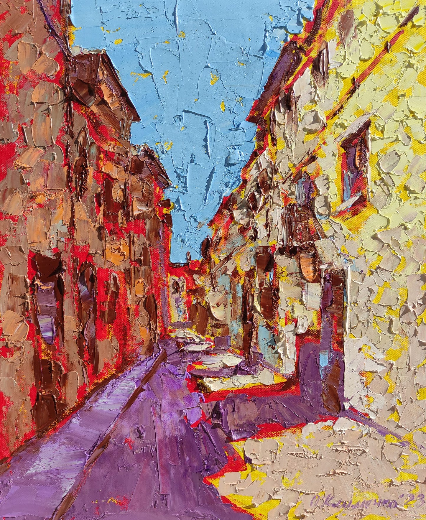 "Streets of Provence" - "Вулички Провансу", 2023, Canvas, oil, 46х38 см, Olena Klymenko.