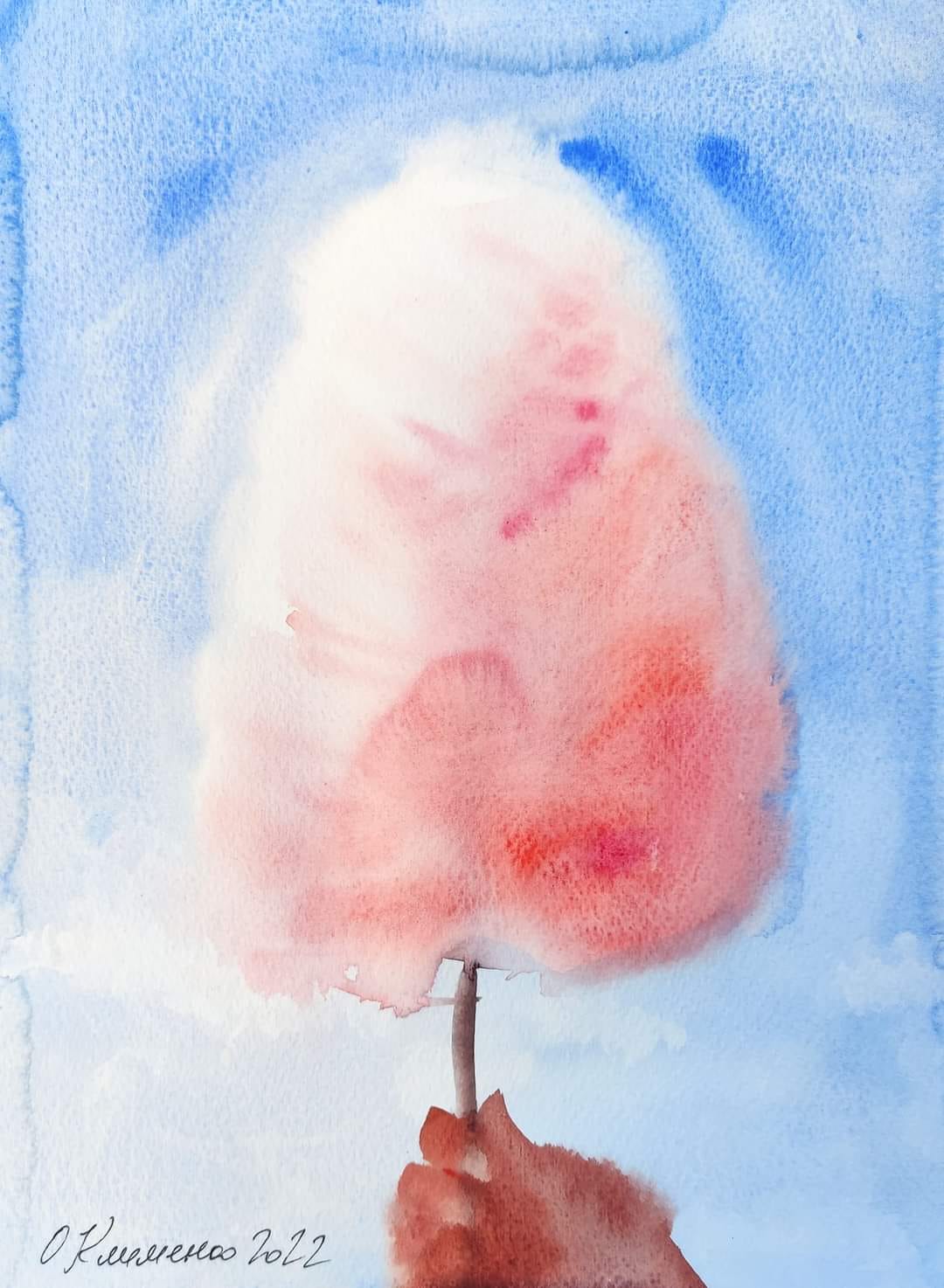 "Sweet Crimean Cotton Candy" - "Солодка кримська вата", 2022, Paper, watercolor, 30x20 cm, Olena Klymenko.