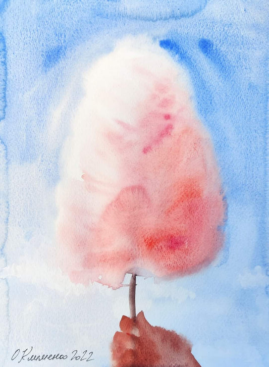 "Sweet Crimean Cotton Candy" - "Солодка кримська вата", 2022, Paper, watercolor, 30x20 cm, Olena Klymenko.