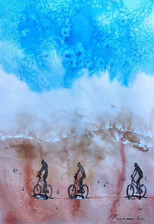 "At the Shore of Desires" - "На березі бажань", 50х36 см, Paper, watercolor, France.