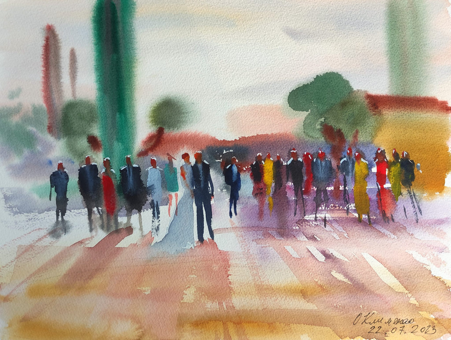 "Quick Watercolor done during a wedding banquet in Provence. 30x40 cm, Paper, watercolor, Olena Klymenko."