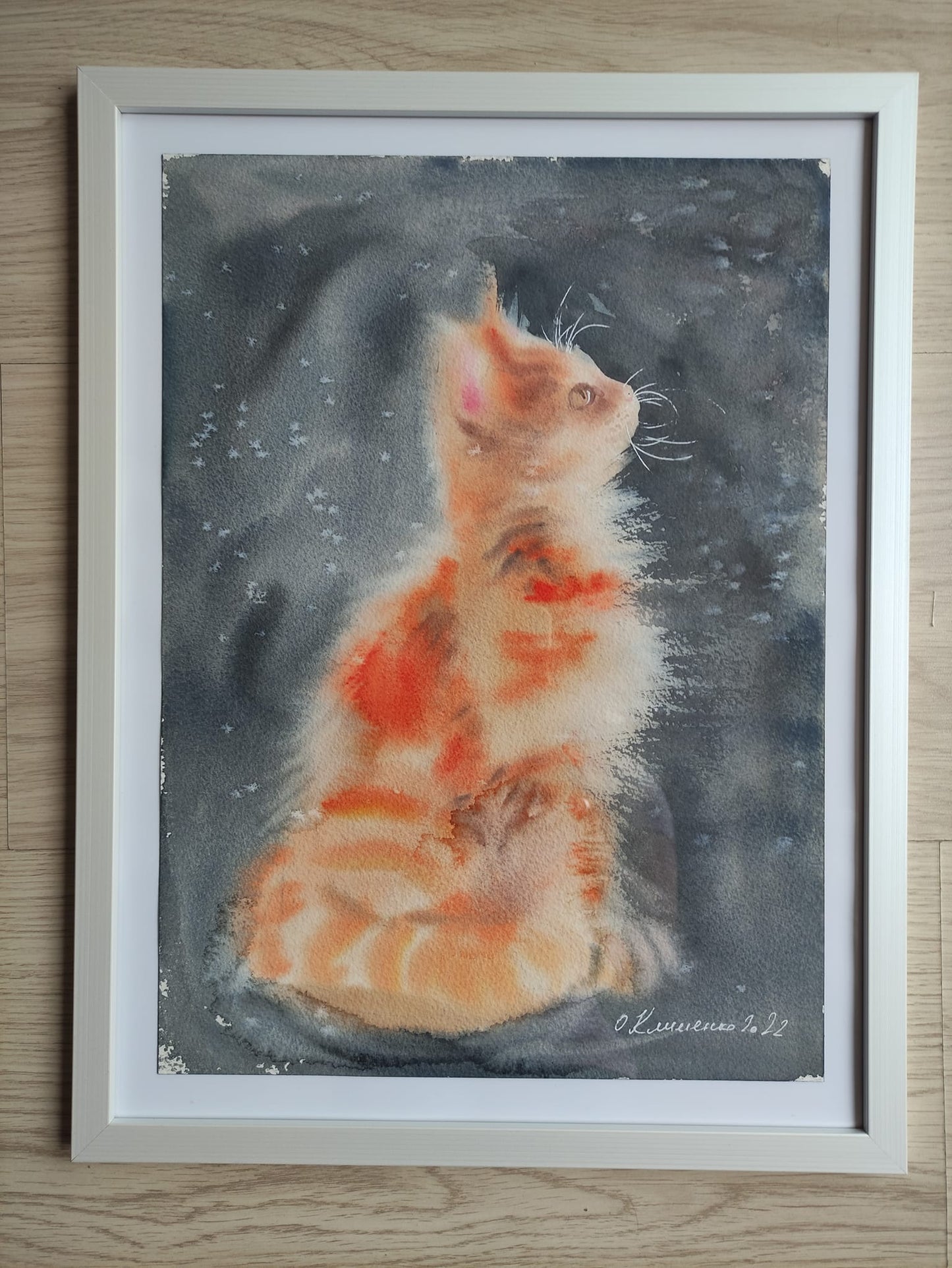 "Ginger Kitten" - "Руде кошеня", 2022, paper, watercolour, 35x25 cm, Olena Klymenko.