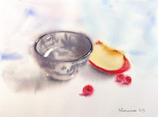 "Small Still Life" - "Маленький натюрморт", 2023, Paper, watercolor, 23x31 cm, Olena Klymenko.