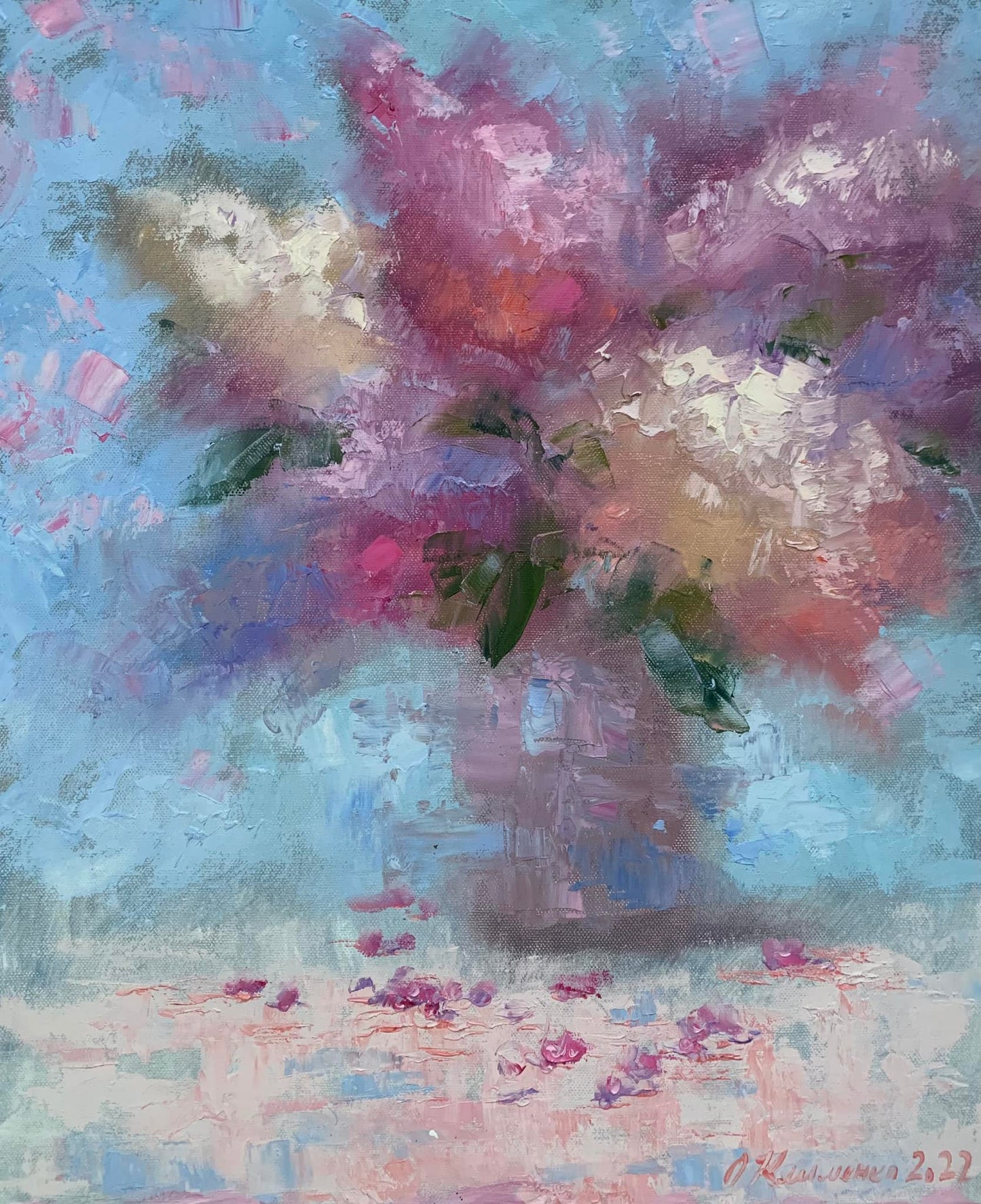 "Lilac" - "Бузок", 2022, Canvas, oil, 46x38 cm, Olena Klymenko.