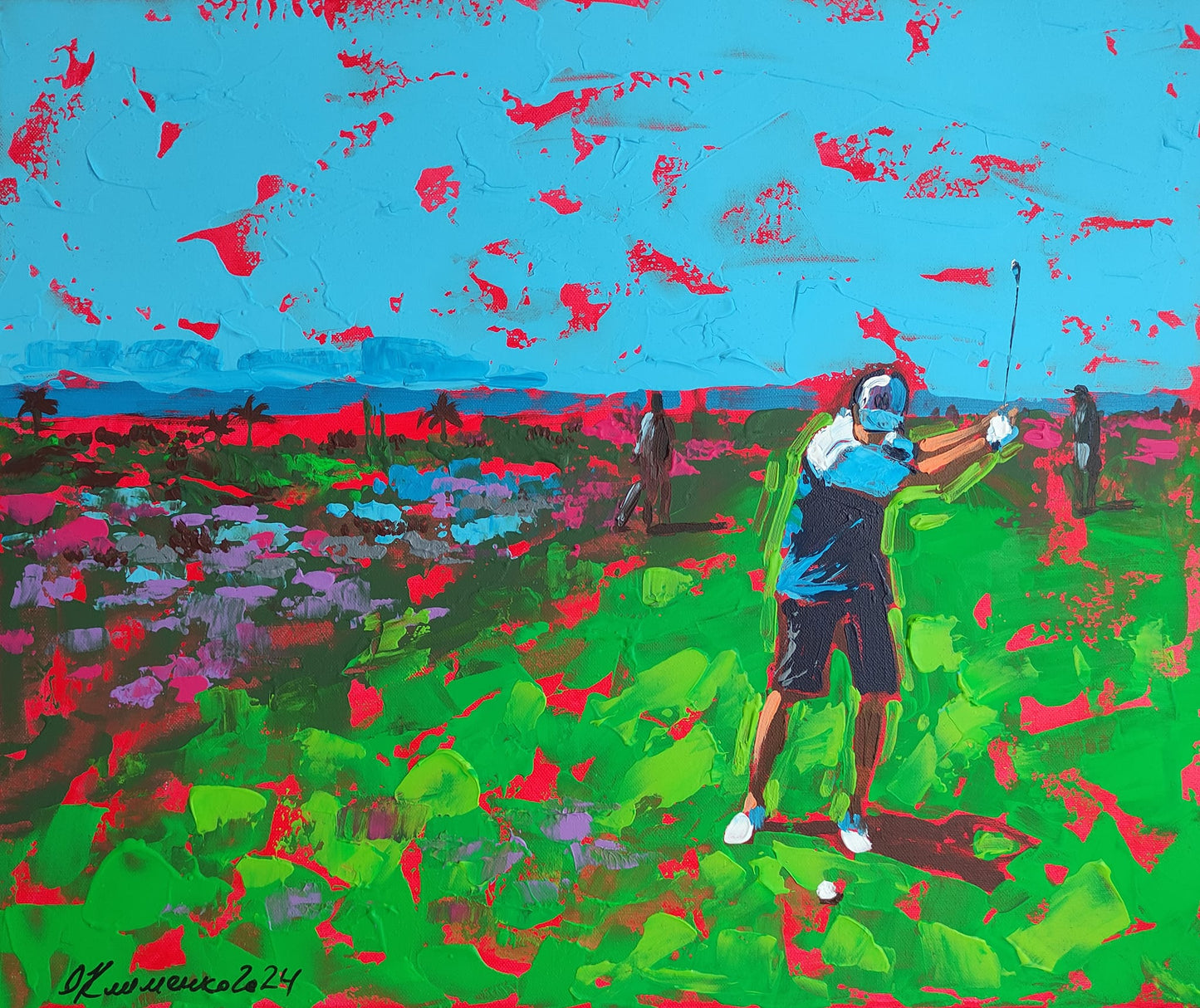 "Golf" - "Гольф", 2022, canvas, acrylic, 46x55 cm, Olena Klymenko.