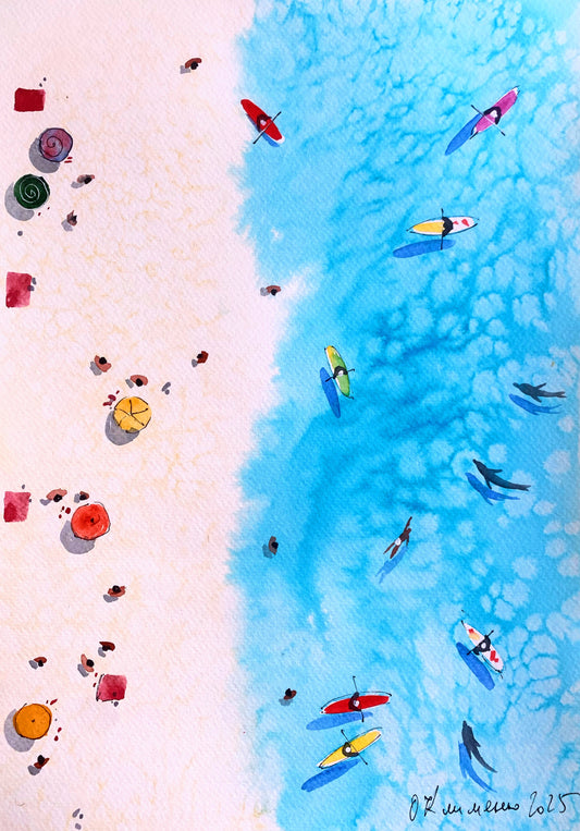 Warm sea, 2025. Watercolour, 35x25 cm